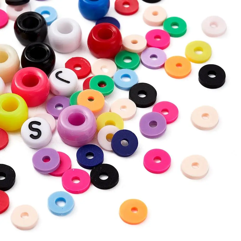 New Style 12 Color 6 Mm Pony Letter Beads Made Acrylic Resin Glass Pearl Polymer Clay Beads Kit Bracelet