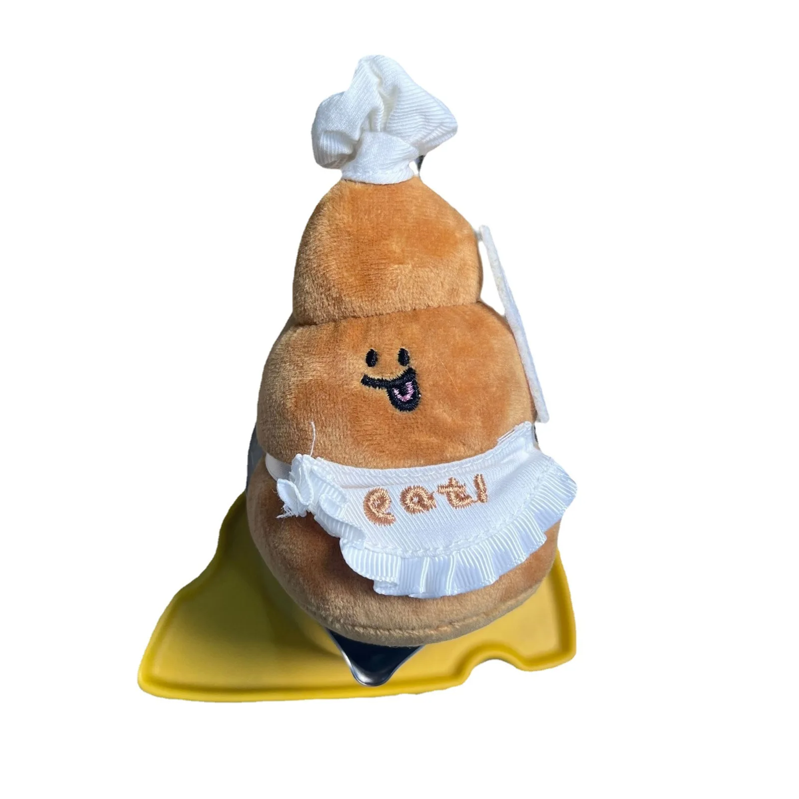 2024 New Arrival Plush Poop Chef Hanger Apron Chef Keychain Funny Stuffed Toy Key Chain Bag Backpack Charm Car Key Ring