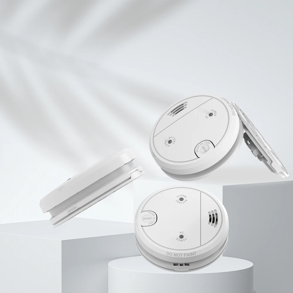 Dual Power Supply Smart Home 868mhz Wireless Interconnected Smoke Alarms Detectors For Fire Safety