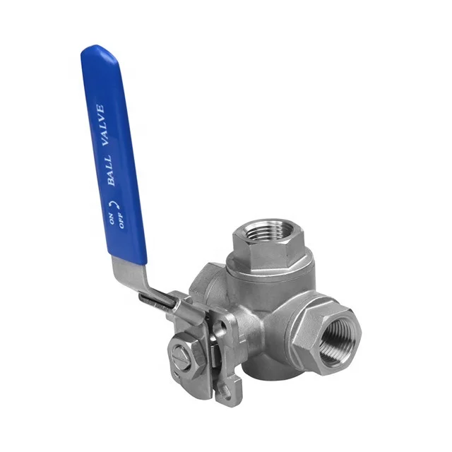 3 Way Threaded Stainless Steel Ball Valve 1000wog Pn63 SS Ball Valve