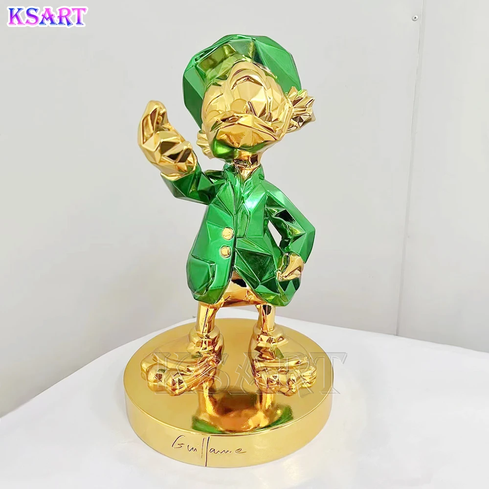 Modern design Pop Art Gloss chrome-plate The Miser statue Custom gold silver green art epoxy resin sculpture