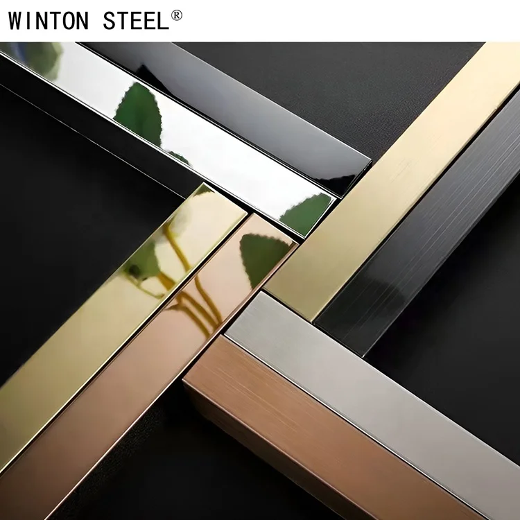 Tile Accessories  Metal Stainless Steel Decorative U Shape Strip Metal Stainless Steel Tile Trim Profile