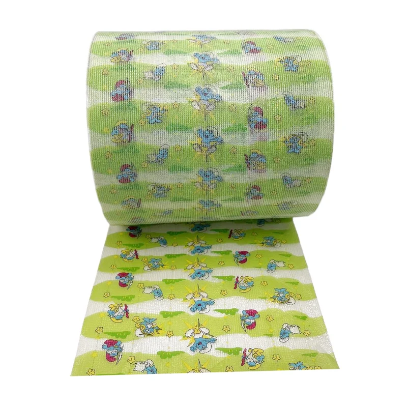 Customized Cartoon Printed PP Frontal Tape Big Package Stock Nonwoven Fabric Frontal Tape FOR Diapers With Different Pattern