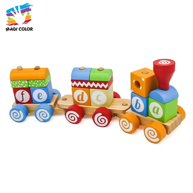 Ready To Ship educational wooden train toys for toddlers W04A393