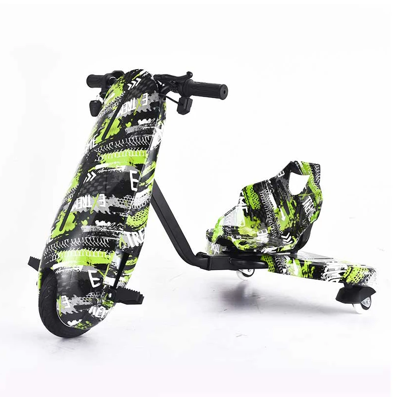 motorized electric drifting scooter trike for sale mini rc drift car with 3 PU wheels outdoor sports drifting trike scooter