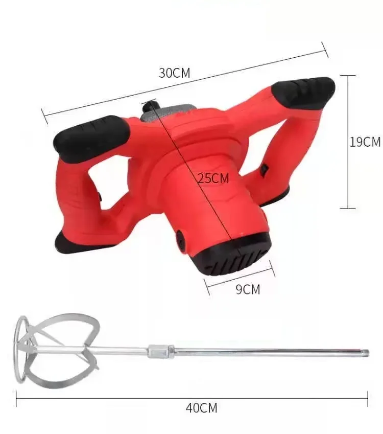 Electric Mixer Machine For Plaster Cement Adhesive Render Paint Drywall Mortar Mixer Tool With Single Paddle