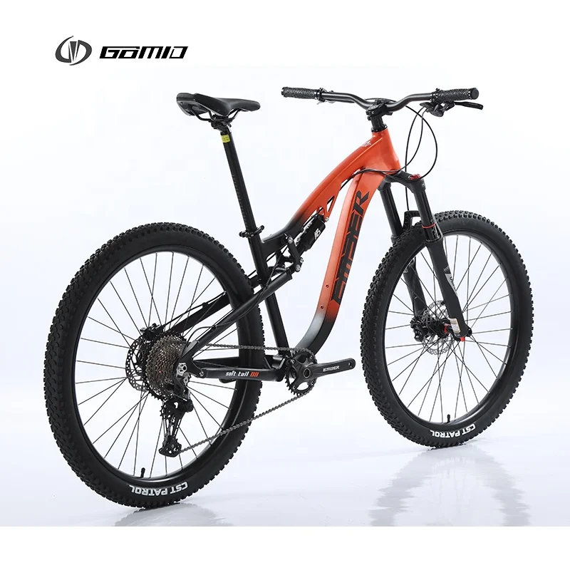 GOMID full suspension Mountain bike trail bisiklet thru axle SHIMANO gear cycle Customl bicicletas alloy soft tail bicycle