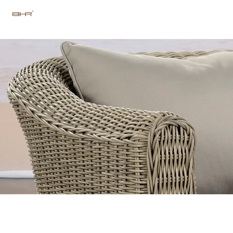BHR Villa Courtyard Furniture Weaving Rattan Round Garden Furniture Set Rattan Sofa