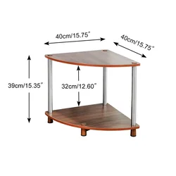 BAOYOUNI Wooden Triangle Shaped Storage Rack Heavy Duty Metal Corner Organizer Shelves Bookcase Plant Display Unit Shelving