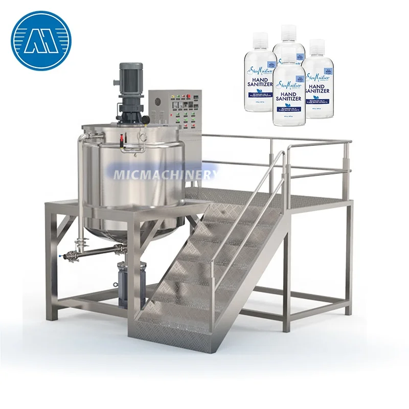 100L 200L 500L Cosmetic Cream Shampoo Liquid Soap Emulsifying Homogenizer Mixing Tank With Agitator