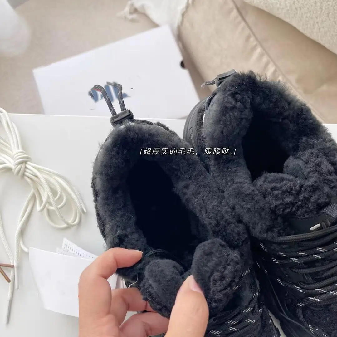 Новые дизайнерские Брендовые женские шерстяные прогулочные ботинки, зимние теплые женские ботинки для отдыха и снега, спортивная обувь