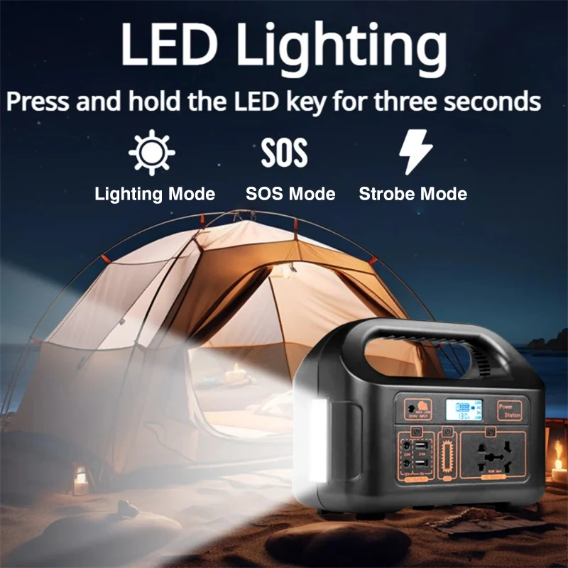 Solar Power Station 150W 144WH Home Outdoor Portable Modified Wave Inverter Supports AC/U-SB/Car Charging Interface Output