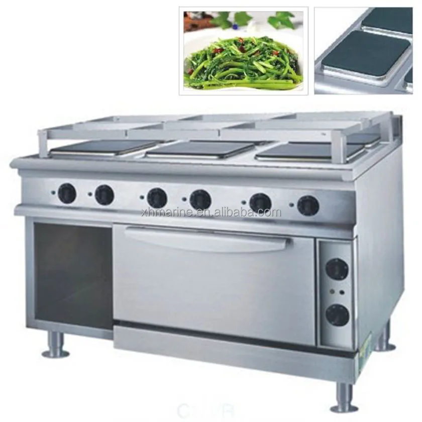 380V Kitchen Equipment Electric Range Stove with Oven Electric Baking Pan