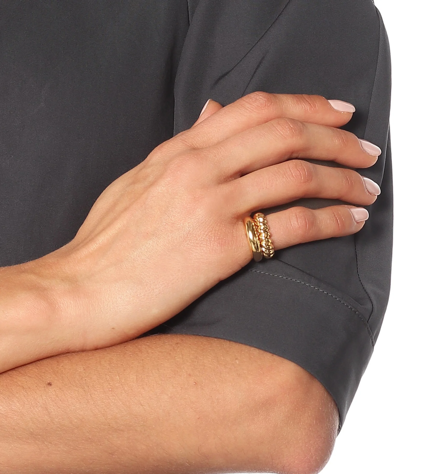 Milskye wholesale fine jewelry 18k gold plated 925 sterling silver stacked rope gold vermeil rings