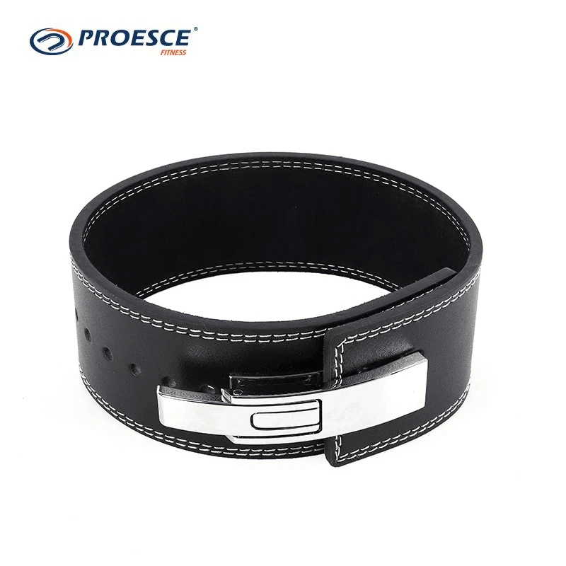 Heavy Duty quick locking leather made weight lifting Level Buckle Power lifting Belt