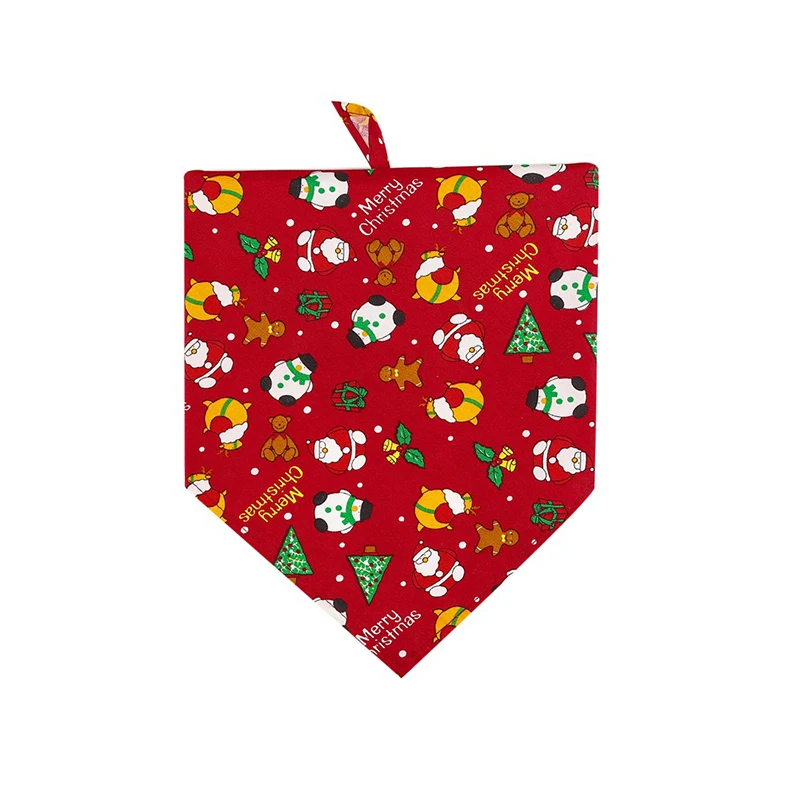 Popular Cotton Plain Bandana Dogna Christmas Party Dog Banda Logo Pets Scarf for Puppy