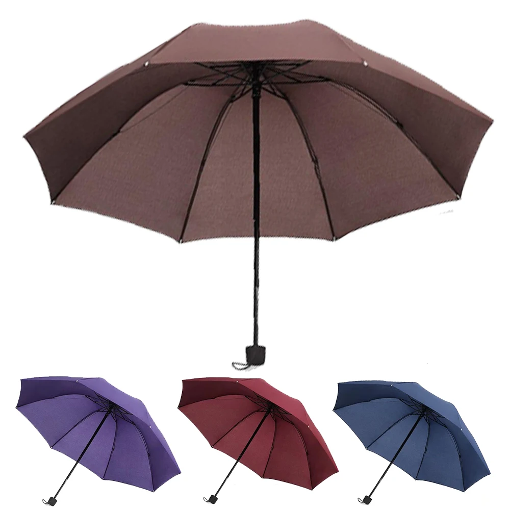Ready To Ship Colorful Canopy 10 Ribs Windproof,Ribs Windproof Rainproof Automatic 3 Folding Rain Umbrella 5 Colors/