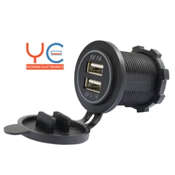 A19 3.1A Bus Marine Mobile Phone Power Adapter Outlet 24V 12V Dual Charger Car USB Charger Socket