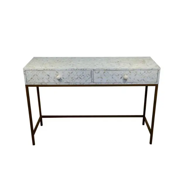 Bone Inlay 3 DRW Hall Table Floral White 120X40X80 CM Quality Classic Designs Luxury Collection Wholesale Home Console Tables