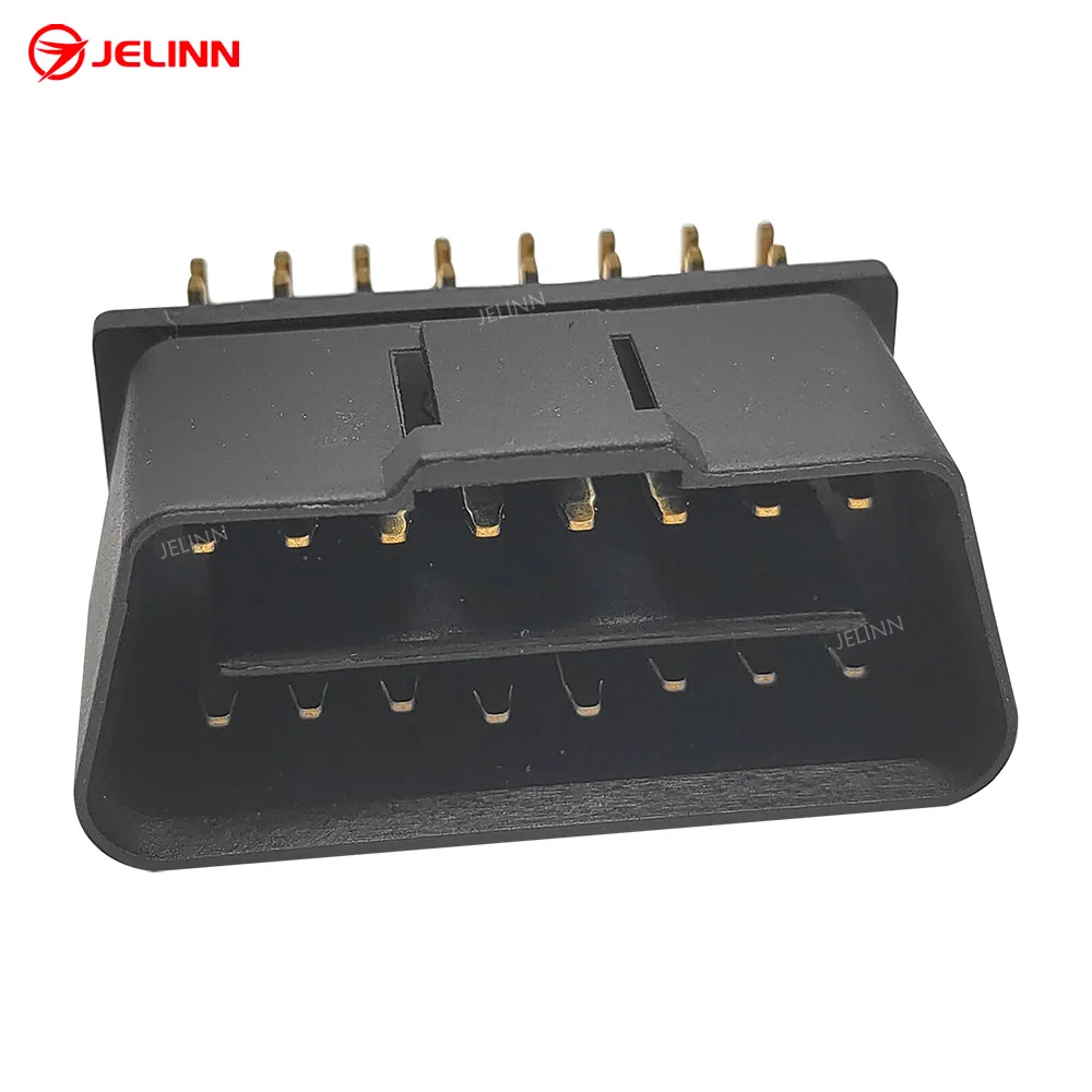 OBD 2 OBD2 16pin Male Connector with 90 degree Right Angle Pins Bent towards the Narrow Side