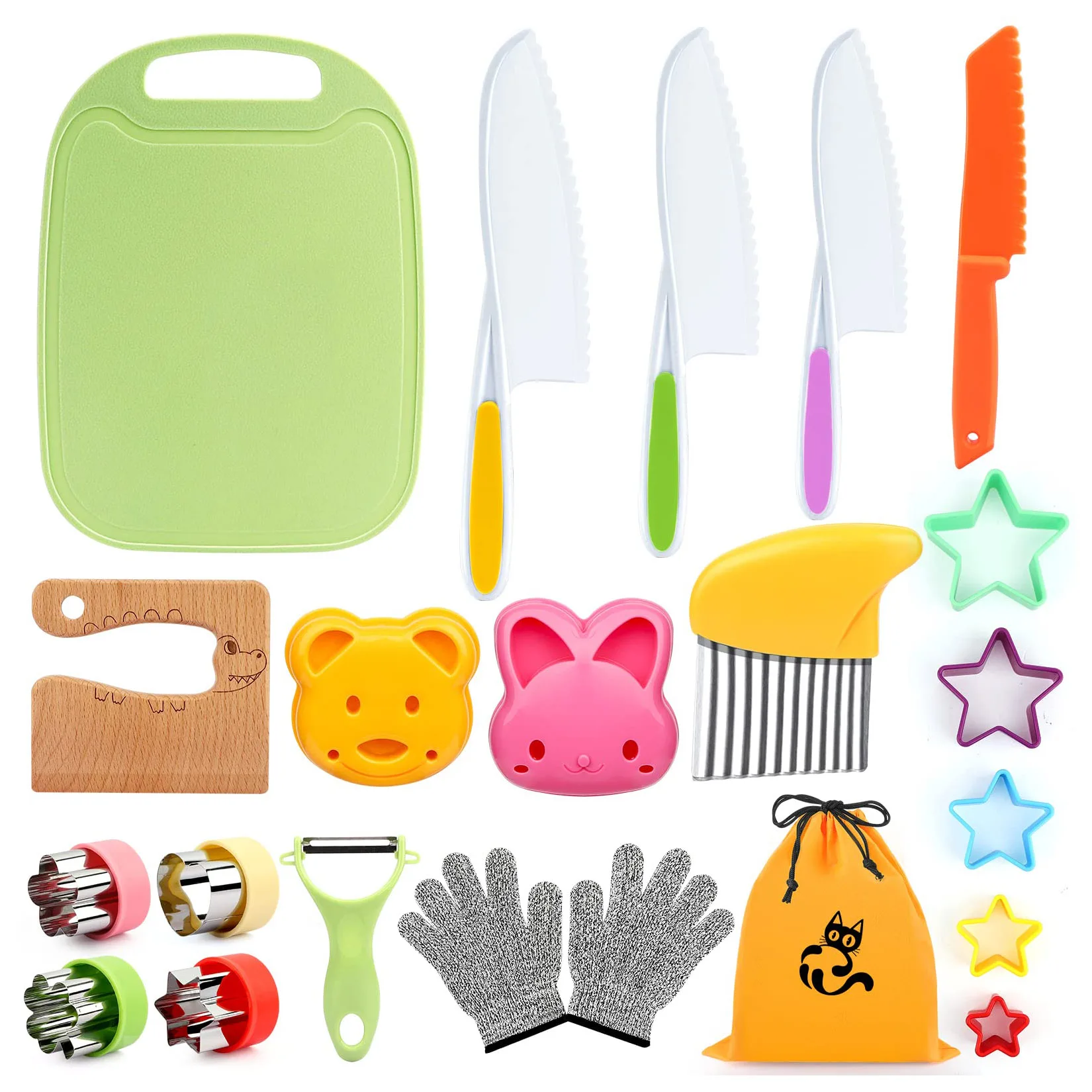 Набор ножей с перчатками 22 шт.