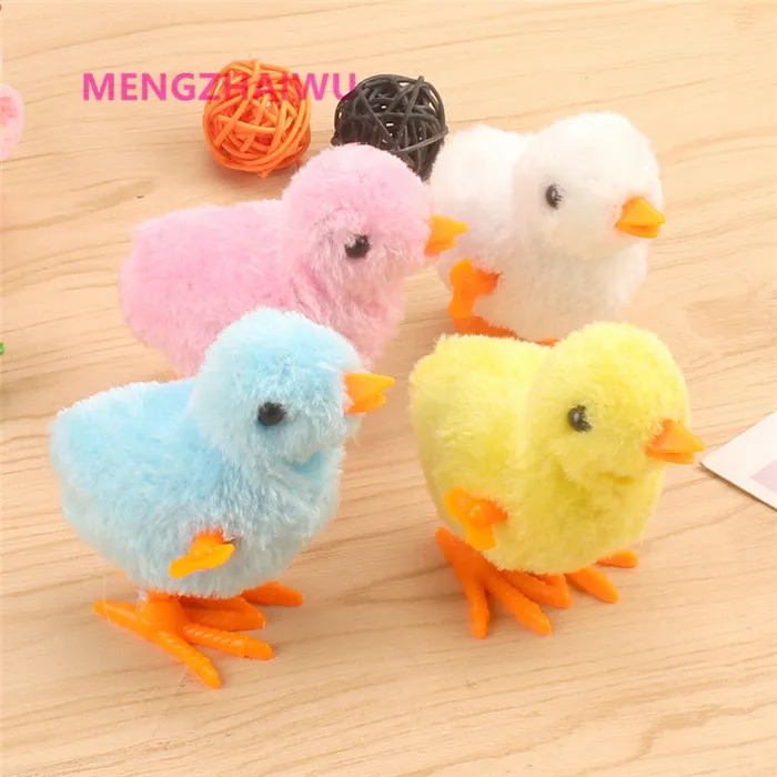 Small toys child colorful cute plush chick cheap wholesale kids baby wind-up toys