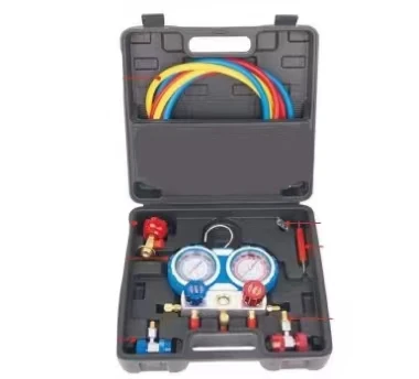 Utranee 6-Piece Set HA-2A48 Double Gauge Valve Sleeve Box R134a Pressure Gauges Fluoridation Tools for Automotive AC Systems