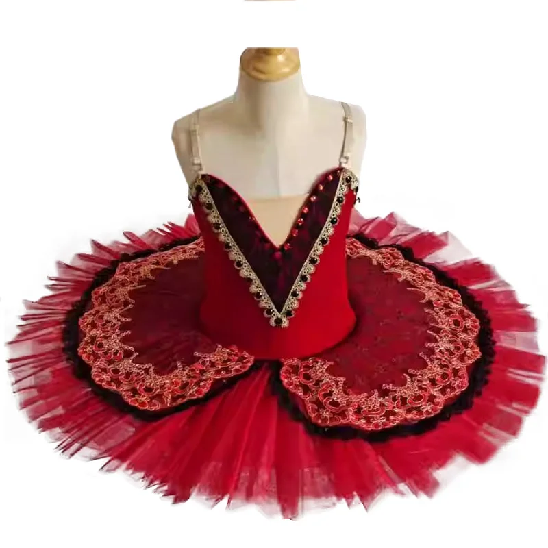 Factory New arrival women children professional ballet tutu girls performance tutu skirts red ballet dance tutu costumes