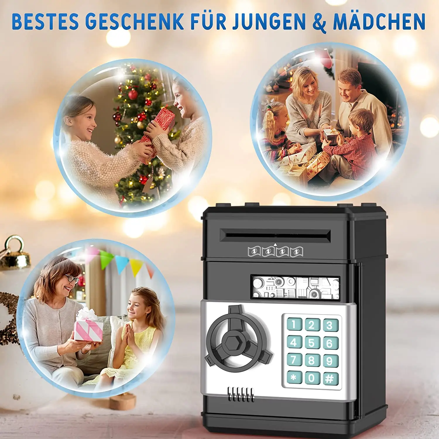 Kids Gift Saving Money ATM Machine Piggy Bank Cash And Coin Bank Money Box Classical Password Electronic Money Bank