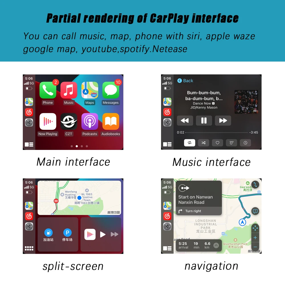 CZT-AUTO Plug And Play Carplay Interface For Lexus GX460 2015-2021 Mirror Link Original Screen to Upgrade Android Auto Apple