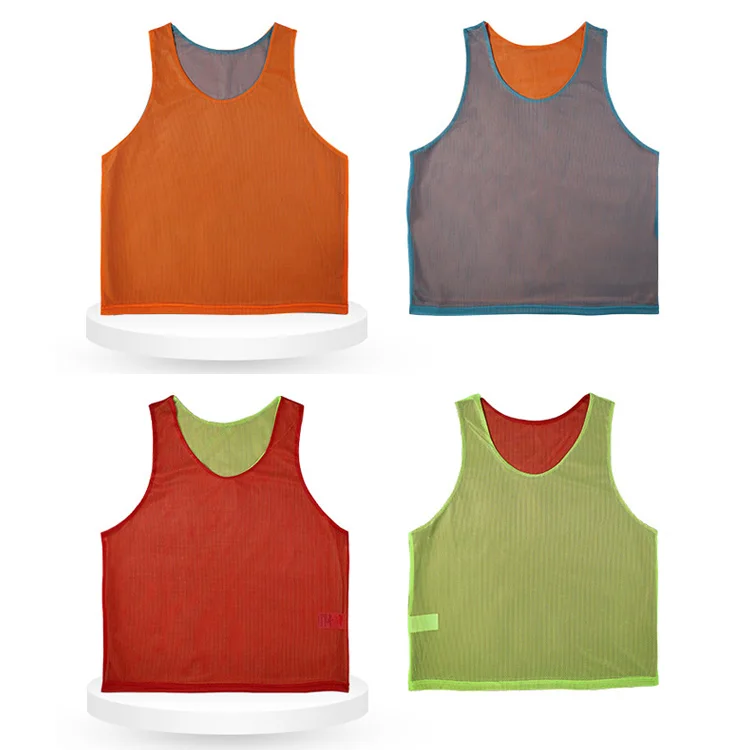 Wholesale Mesh Soccer Scrimmage Vest Double Reversible Side Football Vest Reversible Soccer Bibs