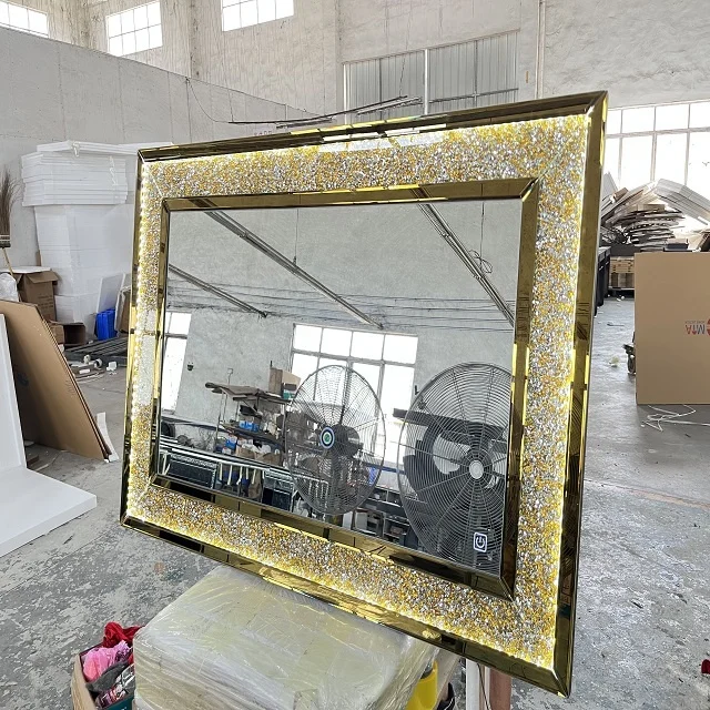 Gold Color Mirror Dome Full Body Mirror High Quality Glass Framed Glass for Modern Factory Foshan Carton Decorative Anniversary