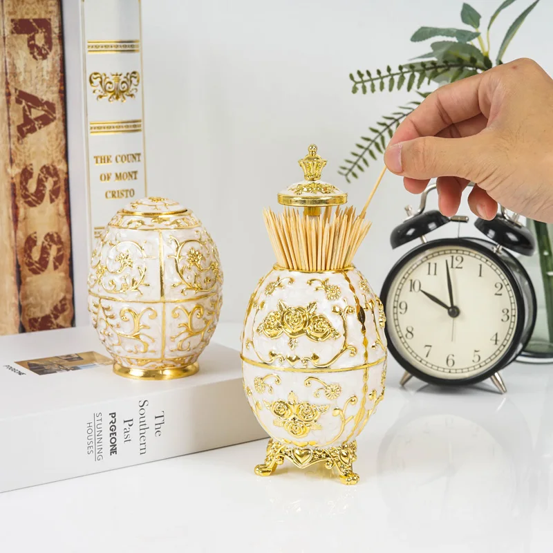 European Retro Automatic Pop-up Toothpick Holder Container Restaurant Banquet Household Storage