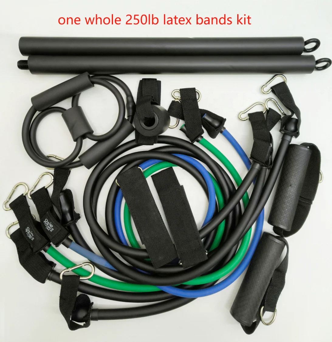 Dinuo In Stock for Drop Shipping High Quality Gym Pull Up Set 11pcs  250LB Latex Resistance Bands Kits with Pilates Bar