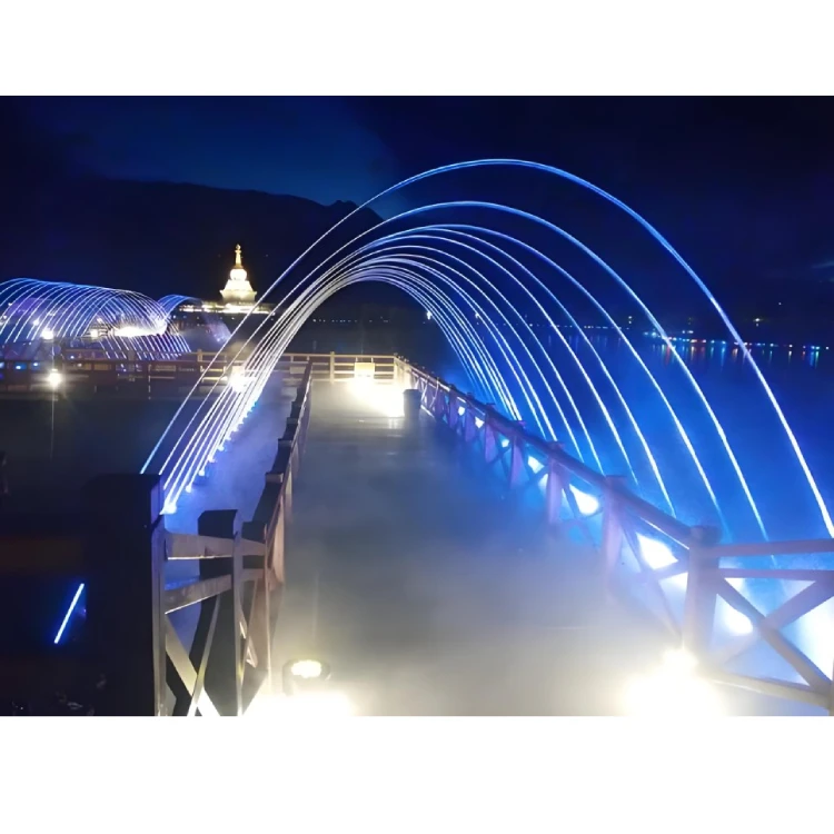 Professional service Laminar Jumping Jet Fountain Water Musical Dancing Fountain with Colorful Lights