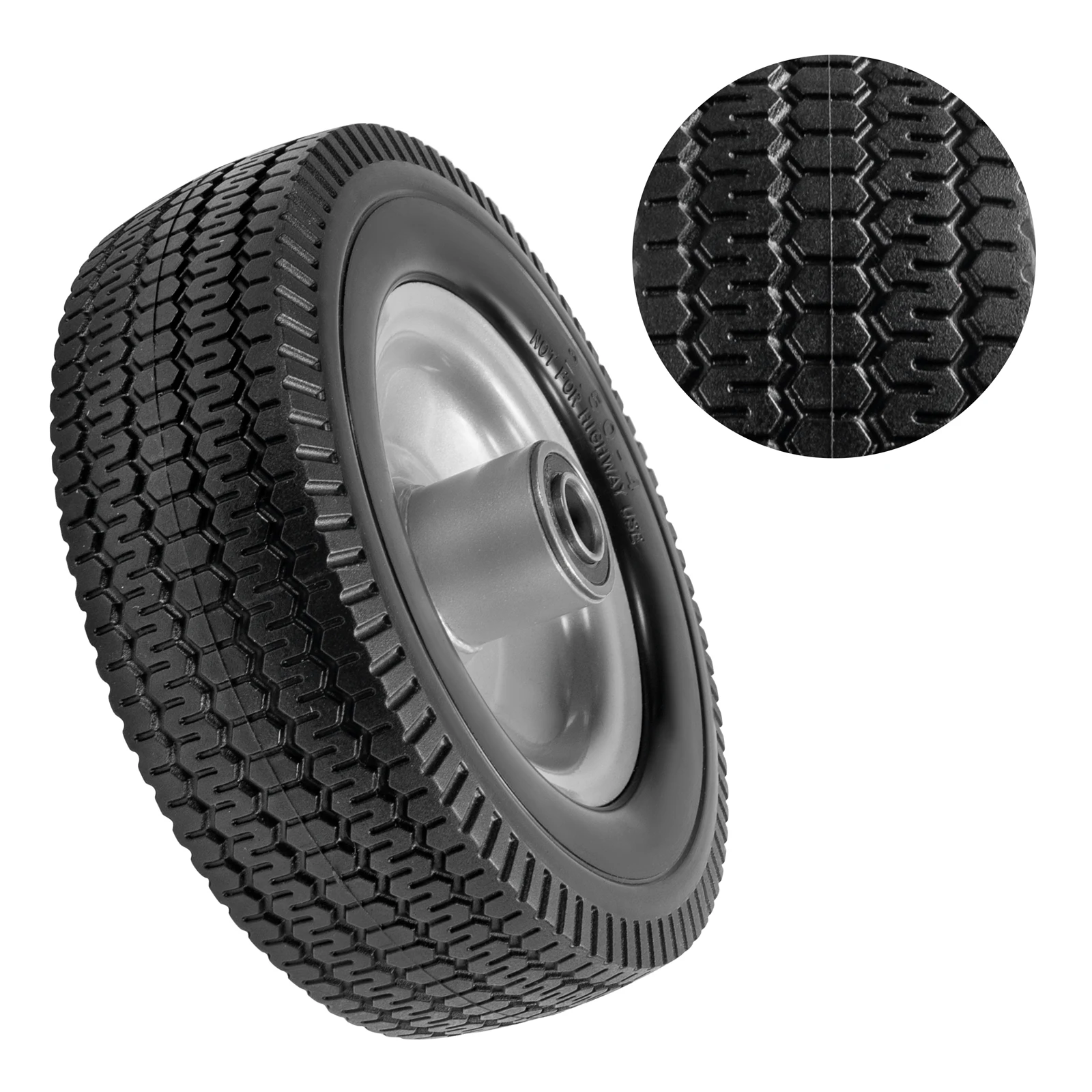 10 x 3.50-4in Solid tire PU Run-Flat Hand truck awn mower Tire rubber Wheel