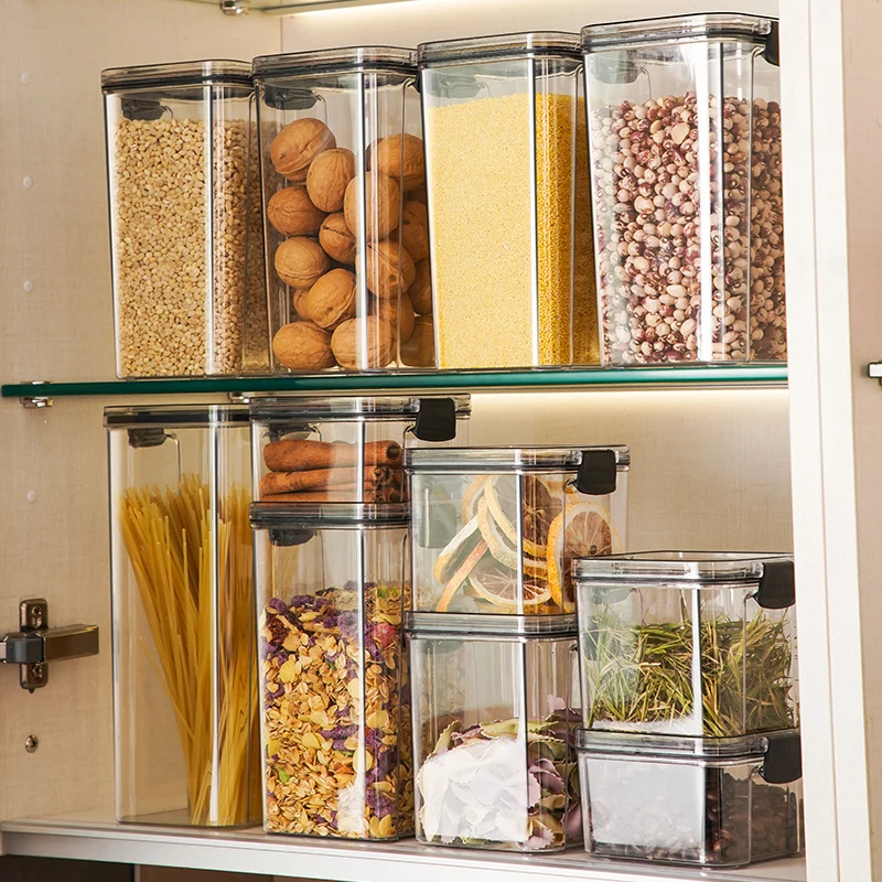 Kitchen Multigrain Storage Jar Food Container Plastic Sealed Food-Grade Jar