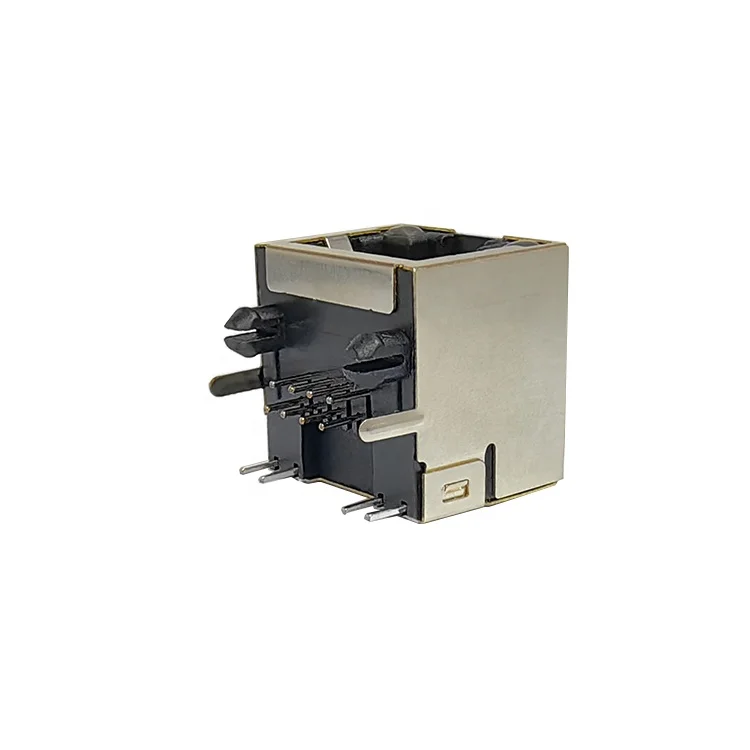 Dongguan connector product manufacturer single port top entry RGB LED RJ45 female smd connector 8P8C Modular Jack