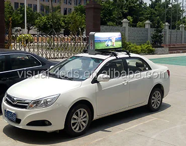 LED VISUAL Outdoor Double Side Wireless WIFI 4G USB Control Screen P5 Taxi Top LED Display Car LED Signs For Mobile Advertising