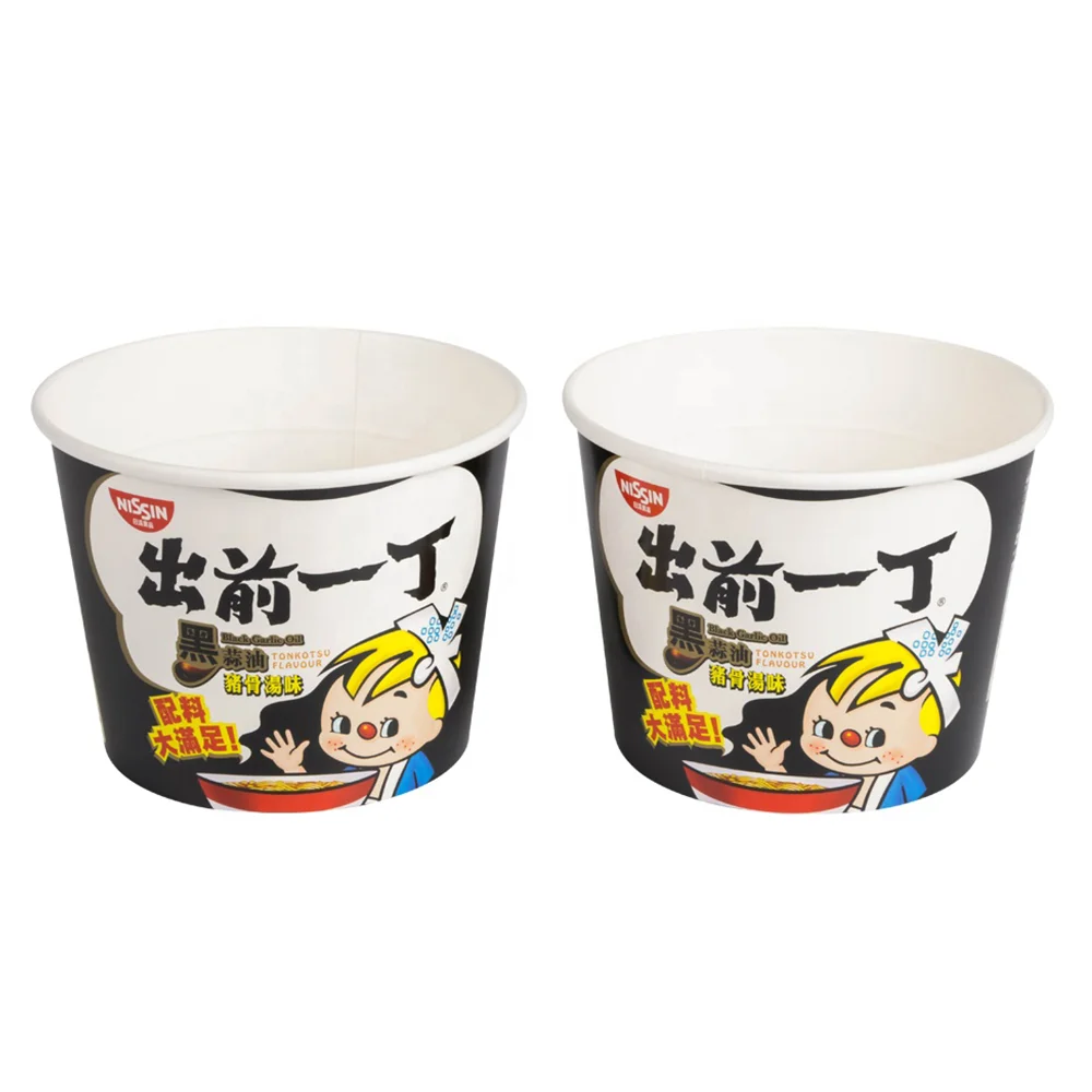 Personality Design Recycled Food Container Disposable Instant Noodle Bowl Round Paper Tube Box