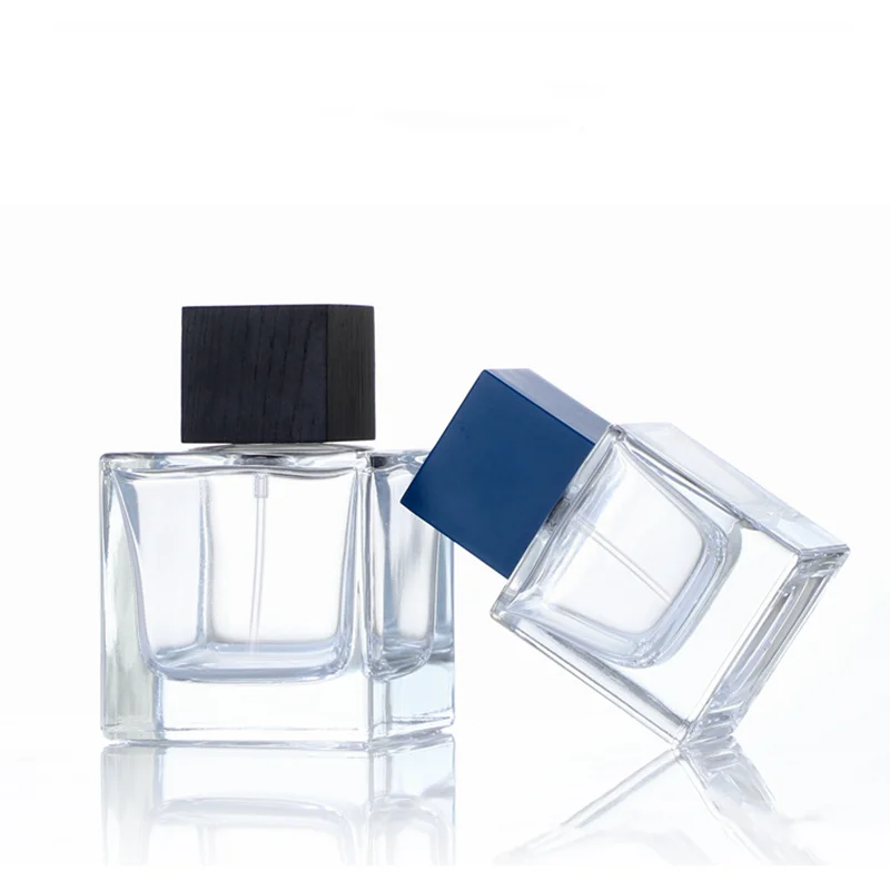 Luxury perfume packaging 30ml 50ml 100ml empty square perfume bottles manufacturer