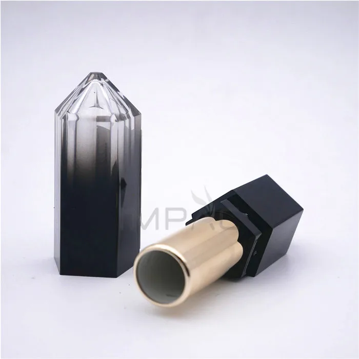 Gradient black luxury lipstick containers and packaging for lip balm