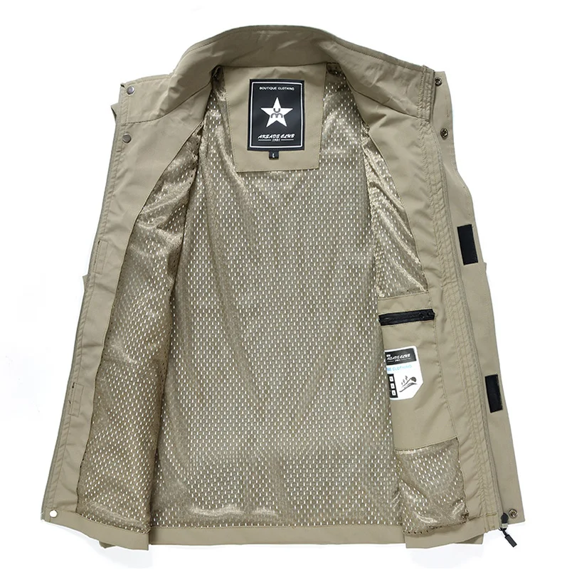 mens work clothes sleeveless jacket veste homme Multi Pocket outdoor fishing photography  tactical softshell vest