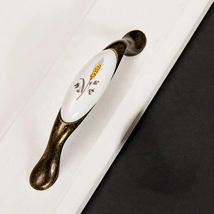 European Style Ceramic Door Window Accessorisses Furniture Accessories Kitchen Cabinet Handles And Knobs