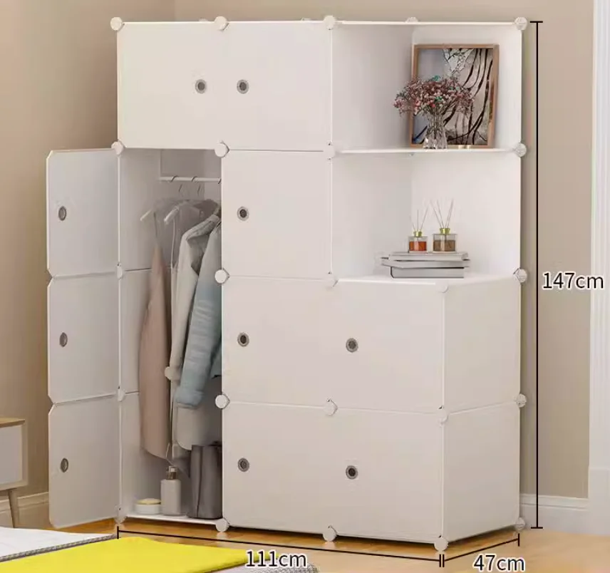 Home Furniture Plastic Cubes Craft Design DIY Cabinets for Sale Bedroom Storage Wardrobe