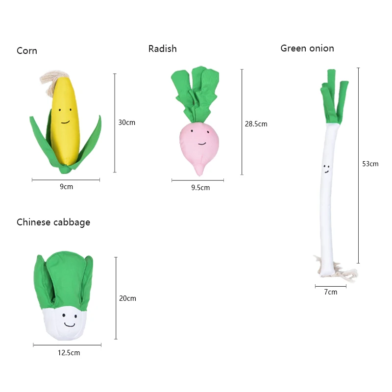 Oem Various Bite Resistant Durable Recyclable Cotton Pet Dog Toy Corn Plush Squeak Teething Chew Toy For Aggressive Chewers