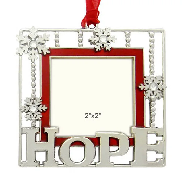 BEST SELLER METAL CHRISTMAS ORNAMENT SNOWFLAKE MINI FRAME TREE ORNAMENT