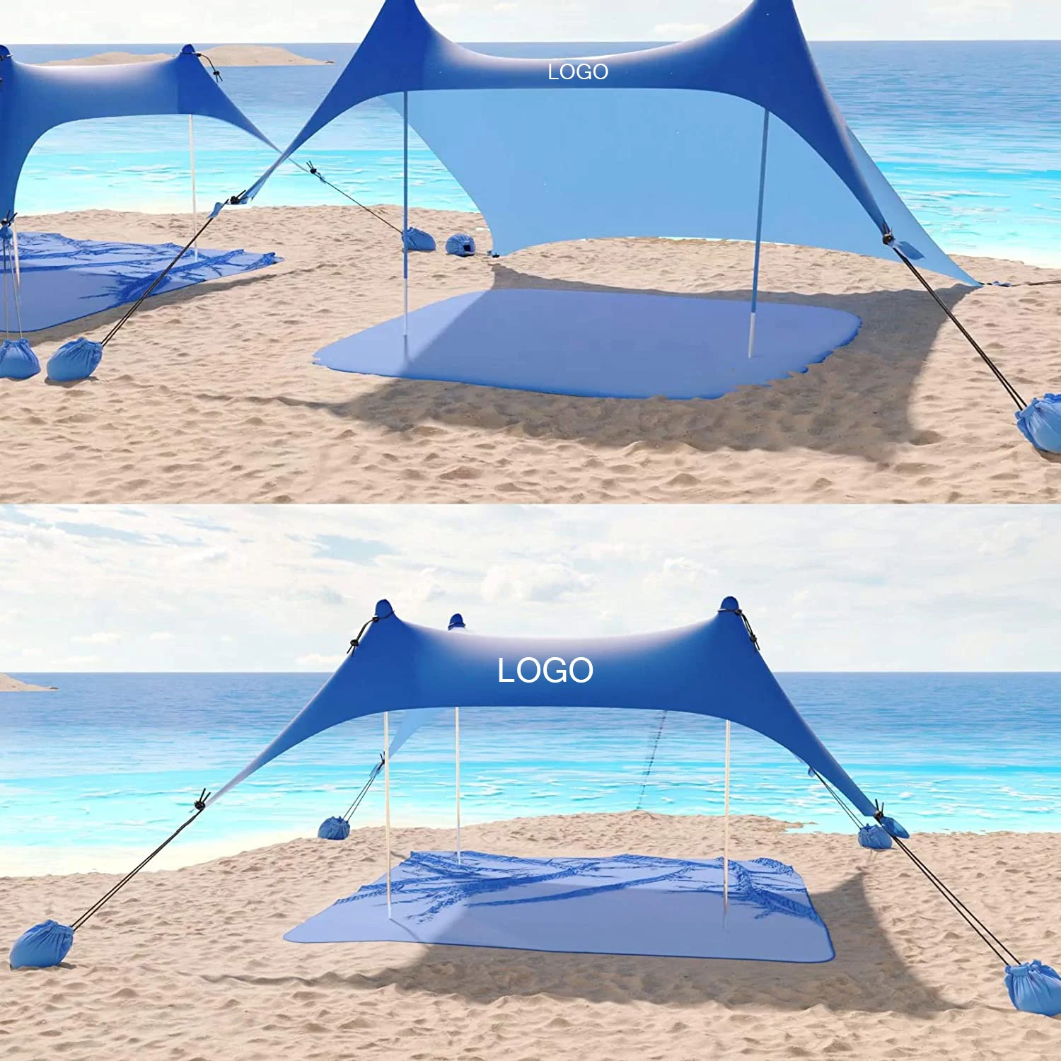 KUDI Family Pop Up Beach Shade Canopy Tent Sun Shelter,Waterproof,UPF50 UV Protection,Large & Portable Shelter Tarp