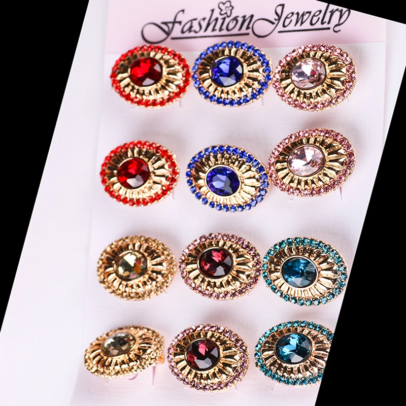 Hot sale products hijab scarf buckles Newest Beauty Jewelry Women Luxury Zircon Oval Shapes Corsage Plating Pins Brooch