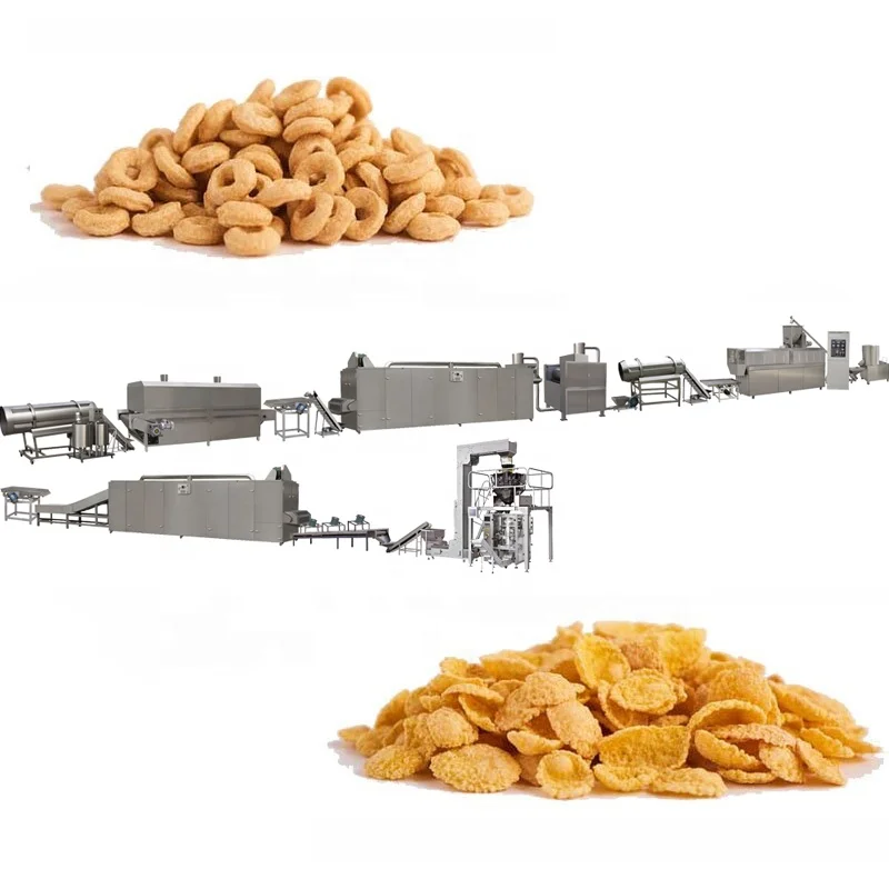 Breakfast Cereal Processing Line Machine Food Processing Machinery Automatic Industrial Extruder Maize